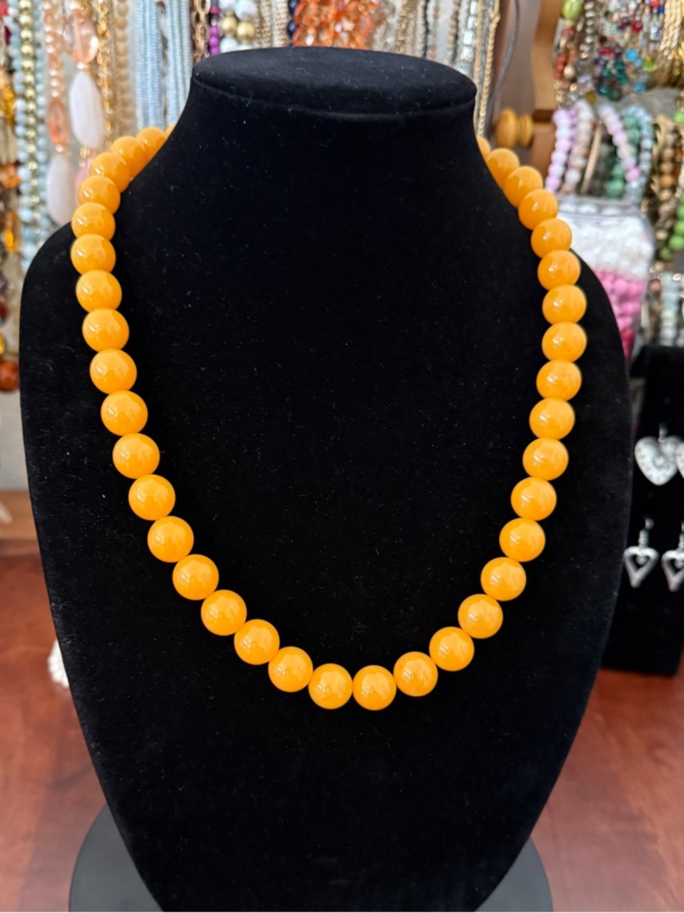 Vibrant Orange Bead Necklace for Women